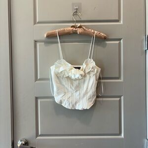 Anthropologie Floral corset top